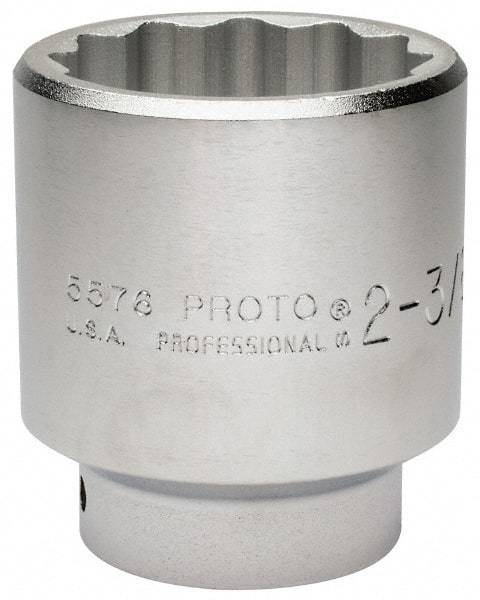 Proto - 2-3/8", 3/4" Drive, Standard Hand Socket - 12 Points, 3-43/64" OAL, Chrome Finish - Exact Tool & Supply
