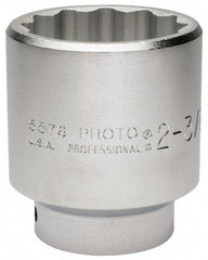 Proto - 2-3/8", 3/4" Drive, Standard Hand Socket - 12 Points, 3-43/64" OAL, Chrome Finish - Exact Tool & Supply