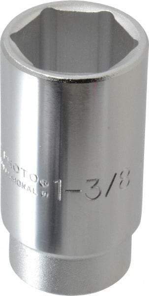 Proto - 1-3/8", 3/4" Drive, Deep Hand Socket - 6 Points, 3-1/2" OAL - Exact Tool & Supply
