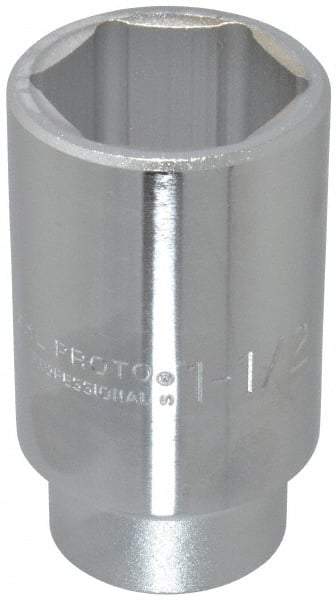 Proto - 1-1/2", 3/4" Drive, Deep Hand Socket - 6 Points, 3-1/2" OAL - Exact Tool & Supply