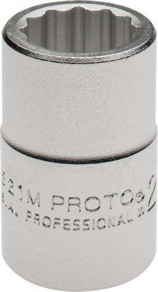 Proto - 3/4" Drive, Standard Hand Socket - 12 Points, 2" OAL, Chrome Finish - Exact Tool & Supply