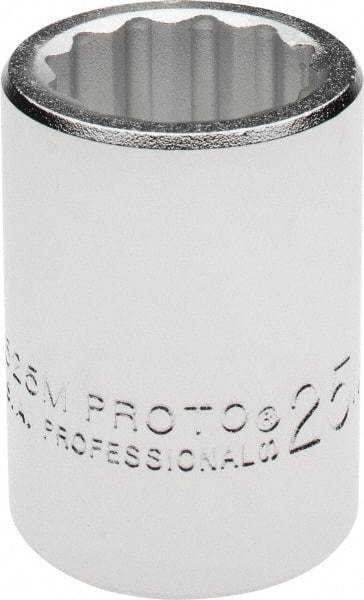 Proto - 3/4" Drive, Standard Hand Socket - 12 Points, 2" OAL, Chrome Finish - Exact Tool & Supply