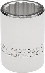 Proto - 3/4" Drive, Standard Hand Socket - 12 Points, 2" OAL, Chrome Finish - Exact Tool & Supply