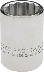 Proto - 3/4" Drive, Standard Hand Socket - 12 Points, 2" OAL, Chrome Finish - Exact Tool & Supply
