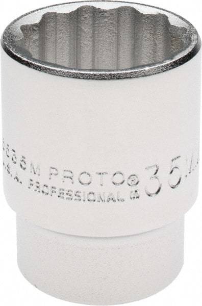 Proto - 3/4" Drive, Standard Hand Socket - 12 Points, 2-1/4" OAL, Chrome Finish - Exact Tool & Supply