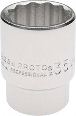 Proto - 3/4" Drive, Standard Hand Socket - 12 Points, 2-1/4" OAL, Chrome Finish - Exact Tool & Supply