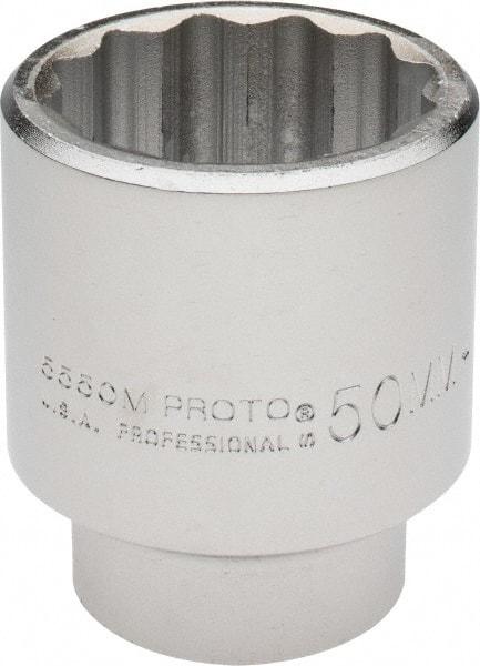 Proto - 3/4" Drive, Standard Hand Socket - 12 Points, 3-5/32" OAL, Chrome Finish - Exact Tool & Supply