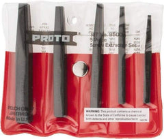 Proto - 5 Piece Screw Extractor Set - Screw Range 3/16 to 3/4" - Exact Tool & Supply