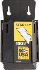 Stanley - 100 Piece Carbon Steel Utility Knife Blade - 2" OAL, 0.017" Blade Thickness - Exact Tool & Supply