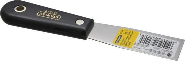 Stanley - 1-1/4" Wide Steel Putty Knife - Flexible, Nylon Handle, 7-1/2" OAL - Exact Tool & Supply