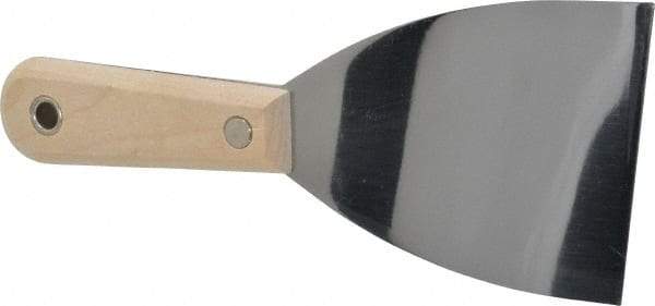 Stanley - Flexible Steel 1-Edge Scraper - 3" Blade Width x 3-5/8" Blade Length, 3-7/8" Long Hardwood Handle - Exact Tool & Supply