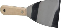 Stanley - Flexible Steel 1-Edge Scraper - 3" Blade Width x 3-5/8" Blade Length, 3-7/8" Long Hardwood Handle - Exact Tool & Supply