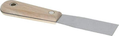 Stanley - 1-1/4" Wide Steel Putty Knife - Flexible, Hardwood Handle, 7-1/2" OAL - Exact Tool & Supply