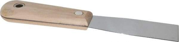 Stanley - 1-1/4" Wide Steel Putty Knife - Stiff, Hardwood Handle, 7-1/2" OAL - Exact Tool & Supply
