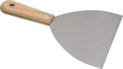 Stanley - 6" Wide Steel Taping Knife - Flexible, Hardwood Handle, 8-1/4" OAL - Exact Tool & Supply