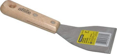 Stanley - Steel Bent Scraper - 3" Blade Width x 4-3/8" Blade Length, 4-7/8" Long Hardwood Handle - Exact Tool & Supply