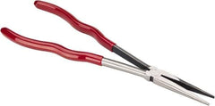 Proto - 11-9/16" OAL, 2-13/16" Jaw Length x 23/32" Jaw Width, Long Nose Chain Nose Pliers - Smooth Jaw, Needle Nose Head, Plastisol Handles - Exact Tool & Supply