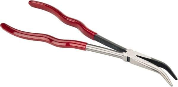 Proto - 11-3/8" OAL, 2-9/16" Jaw Length x 23/32" Jaw Width, Long Nose Bent Nose Pliers - Smooth Jaw, Plastisol Handles - Exact Tool & Supply