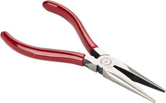 Proto - 6-5/8" OAL, 1-7/8" Jaw Length x 11/16" Jaw Width, Long Nose Chain Nose Pliers - Serrated Jaw, Standard Head, Plastisol Handles - Exact Tool & Supply