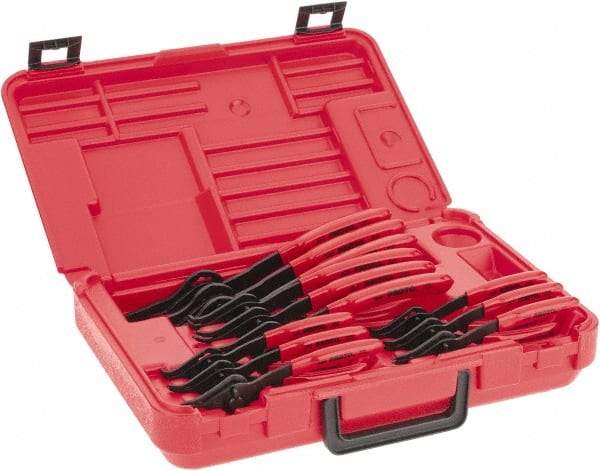 Proto - 12 Piece, Retaining Ring Pliers Set - 5-7/8, 5-3/4, 5-11/16, 5-7/8, 5-3/4, 5-11/16, 7-1/2, 7-3/8, 7-1/8, 9-1/4, 9 & 8-5/8" OAL - Exact Tool & Supply