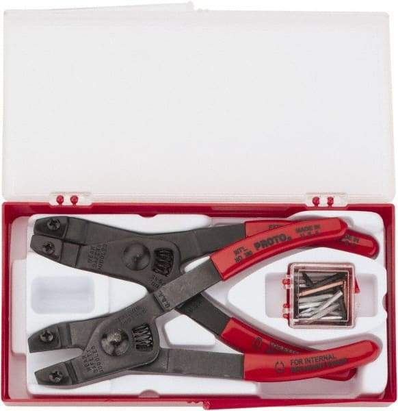 Proto - 2 Piece, Retaining Ring Pliers Set - 6-1/4" OAL - Exact Tool & Supply