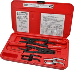 Proto - 18 Piece, Retaining Ring Pliers Set - 9-1/2" OAL - Exact Tool & Supply