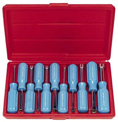 Proto - 11 Piece 4 to 14mm Nutdriver Set - Standard Shaft, Color Coded Handle - Exact Tool & Supply