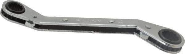 Proto - 3/8" x 7/16" 12 Point Reversible Ratcheting Offset Box Wrench - Double End, 5-1/4" OAL, Steel, 25° Offset - Exact Tool & Supply