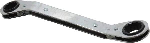 Proto - 5/8" x 3/4" 12 Point Reversible Ratcheting Offset Box Wrench - Double End, 7-3/4" OAL, Steel, 25° Offset - Exact Tool & Supply