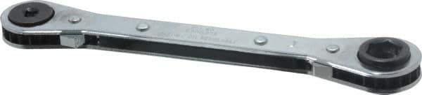 Proto - 1/4" & 3/16" Sq x 9/16" & 1/2" Hex 6 Point 4 in 1 Reversible Ratcheting Box Wrench - Double End, 6-3/4" OAL, Steel - Exact Tool & Supply