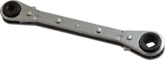 Proto - 1/4" & 3/16" Sq x 3/8" & 5/16" Sq 4 Point 4 in 1 Reversible Ratcheting Box Wrench - Double End, 5-1/2" OAL, Steel - Exact Tool & Supply