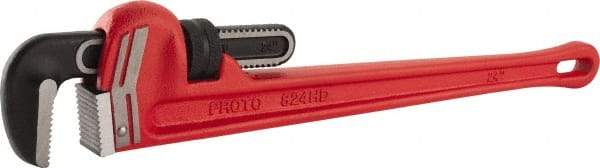 Proto - 24" Steel Straight Pipe Wrench - 4" Pipe Capacity - Exact Tool & Supply