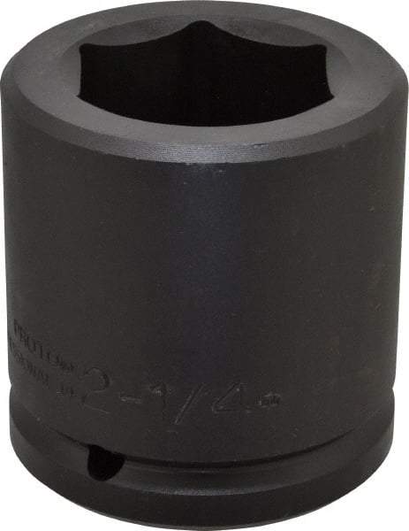 Proto - 1-1/2" Drive 2-1/4" Standard Impact Socket - 6 Points, 3-3/4" OAL - Exact Tool & Supply