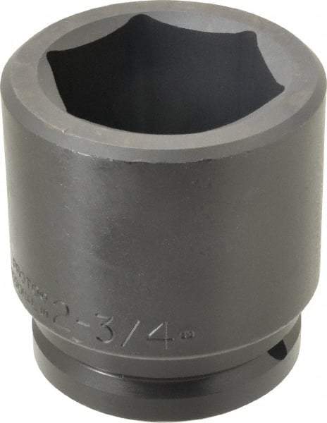 Proto - 1-1/2" Drive 2-3/4" Standard Impact Socket - 6 Points, 4-1/4" OAL - Exact Tool & Supply