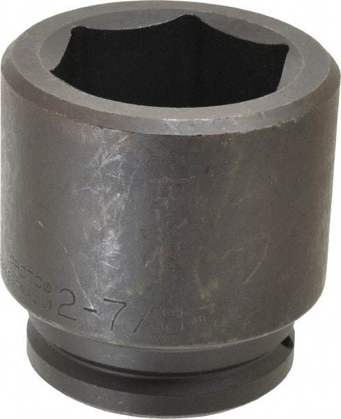 Proto - 1-1/2" Drive 2-7/8" Standard Impact Socket - 6 Points, 4-1/2" OAL - Exact Tool & Supply