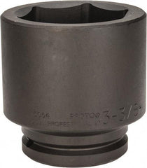 Proto - 1-1/2" Drive 3-3/8" Standard Impact Socket - 6 Points, 4-23/32" OAL - Exact Tool & Supply