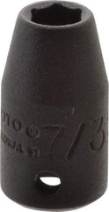 Proto - 1/4" Drive 7/32" Standard Impact Socket - 6 Points, 7/8" OAL - Exact Tool & Supply