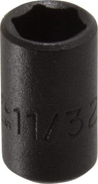 Proto - 1/4" Drive 11/32" Standard Impact Socket - 6 Points, 7/8" OAL - Exact Tool & Supply