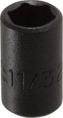 Proto - 1/4" Drive 11/32" Standard Impact Socket - 6 Points, 7/8" OAL - Exact Tool & Supply