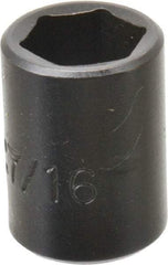 Proto - 1/4" Drive 7/16" Standard Impact Socket - 6 Points, 7/8" OAL - Exact Tool & Supply