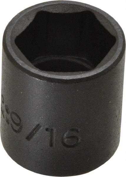 Proto - 1/4" Drive 9/16" Standard Impact Socket - 6 Points, 7/8" OAL - Exact Tool & Supply