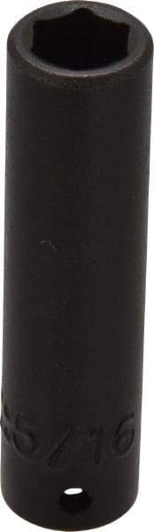 Proto - 1/4" Drive 5/16" Deep Impact Socket - 6 Points, 2" OAL - Exact Tool & Supply