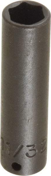 Proto - 1/4" Drive 11/32" Deep Impact Socket - 6 Points, 2" OAL - Exact Tool & Supply