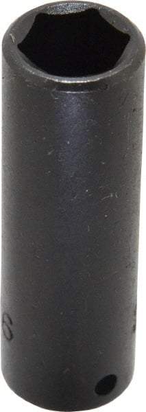 Proto - 1/4" Drive 7/16" Deep Impact Socket - 6 Points, 2" OAL - Exact Tool & Supply