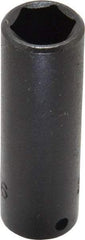 Proto - 1/4" Drive 7/16" Deep Impact Socket - 6 Points, 2" OAL - Exact Tool & Supply