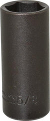 Proto - 1/4" Drive 5/8" Deep Impact Socket - 6 Points, 2" OAL - Exact Tool & Supply