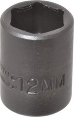 Proto - 1/4" Drive 12mm Standard Impact Socket - 6 Points, 7/8" OAL - Exact Tool & Supply