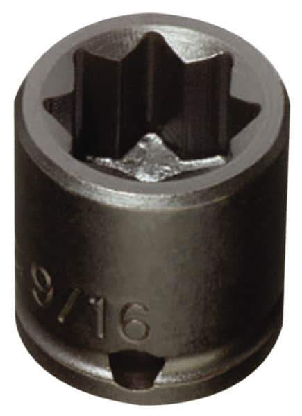 Proto - 3/8" Drive 9/16" Standard Impact Socket - 8 Points, 1" OAL - Exact Tool & Supply