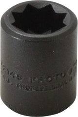Proto - 3/8" Drive 7/16" Standard Impact Socket - 8 Points, 1" OAL - Exact Tool & Supply