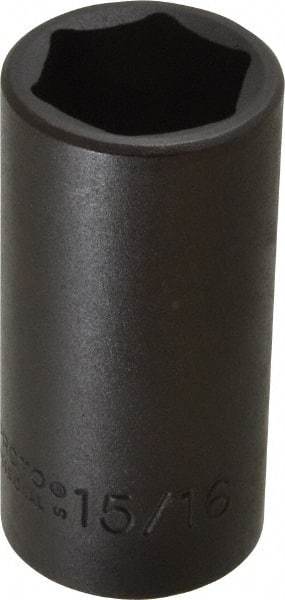 Proto - 3/8" Drive 15/16" Deep Impact Socket - 6 Points, 2-3/4" OAL - Exact Tool & Supply